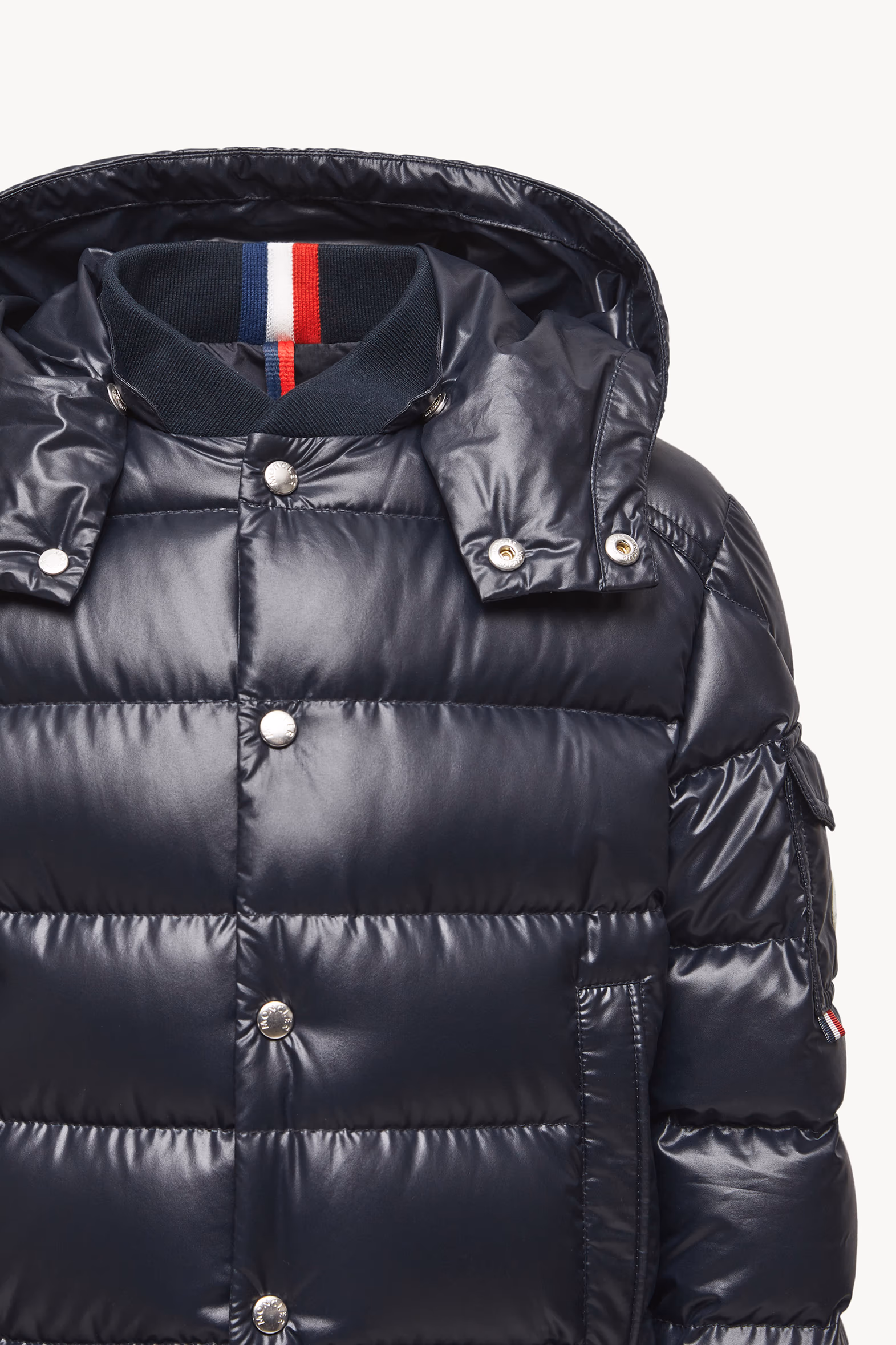 Manaem Hooded Down Jacket Boy Navy Blue Moncler 6